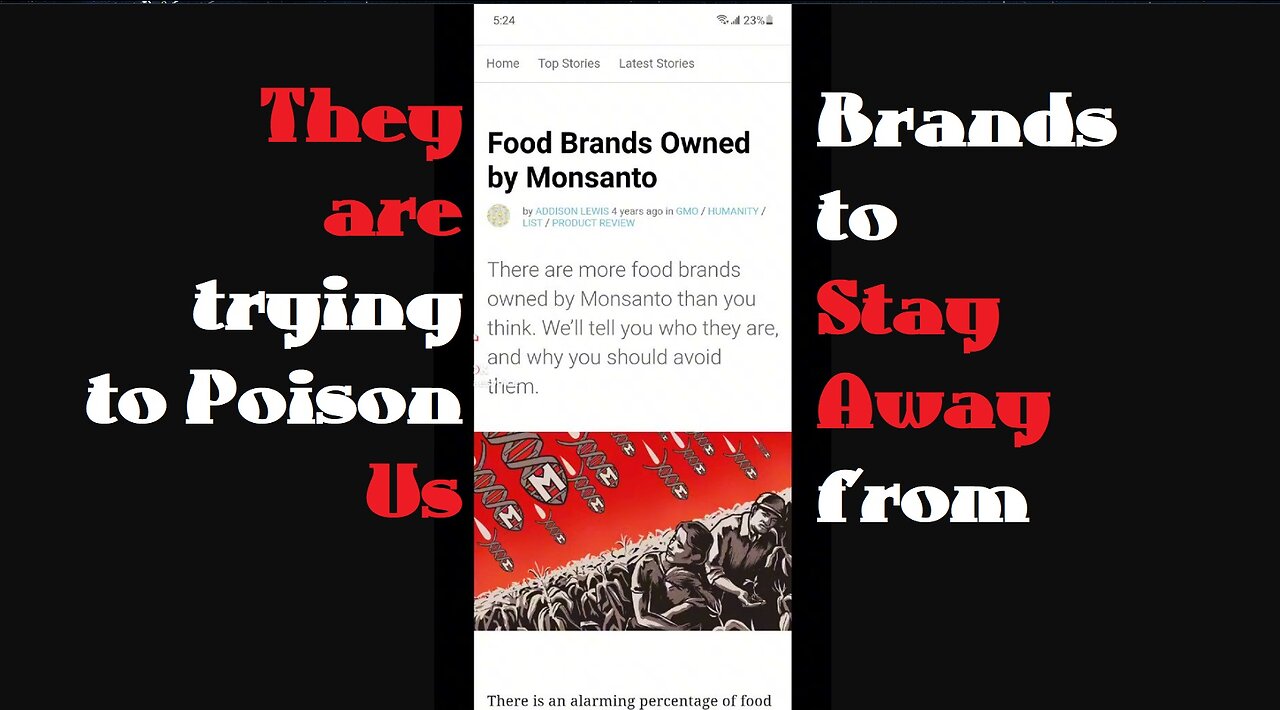 They are trying to Poison Us. Brands to stay away from....