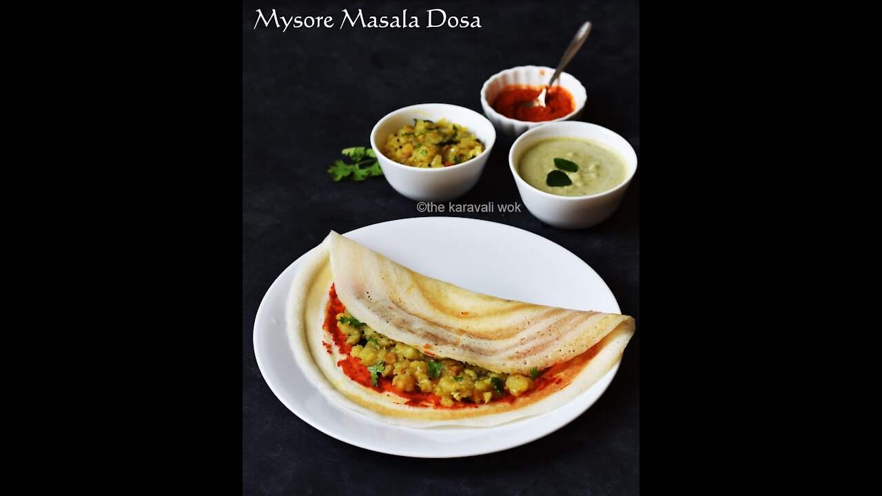 Lentils crepe with potato stuffing (MYSORE MASALA DOSA)