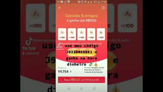 CORRE GALERA QUE É POR TEMPO LIMITADO USA MEU CÓDIGO J9225611121 NO TIKTOK E GANHE MUITO DINHEIRO 💸💰