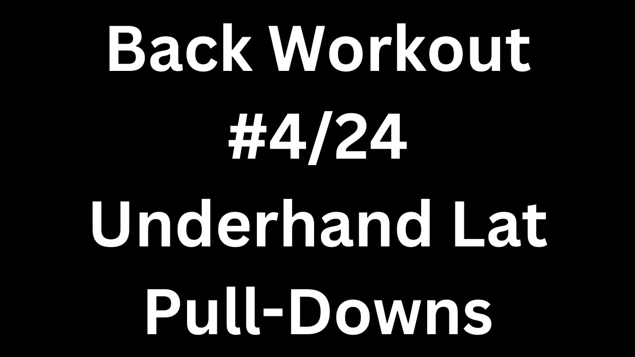 Back Workout 4/24