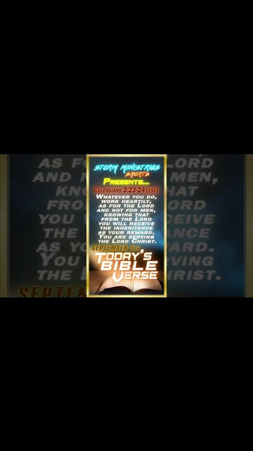 9.05.2022 | STORM MINISTRIES | Daily Bible Verse | Colossians 3:23-24 (ESV) | #shorts