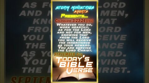 9.05.2022 | STORM MINISTRIES | Daily Bible Verse | Colossians 3:23-24 (ESV) | #shorts