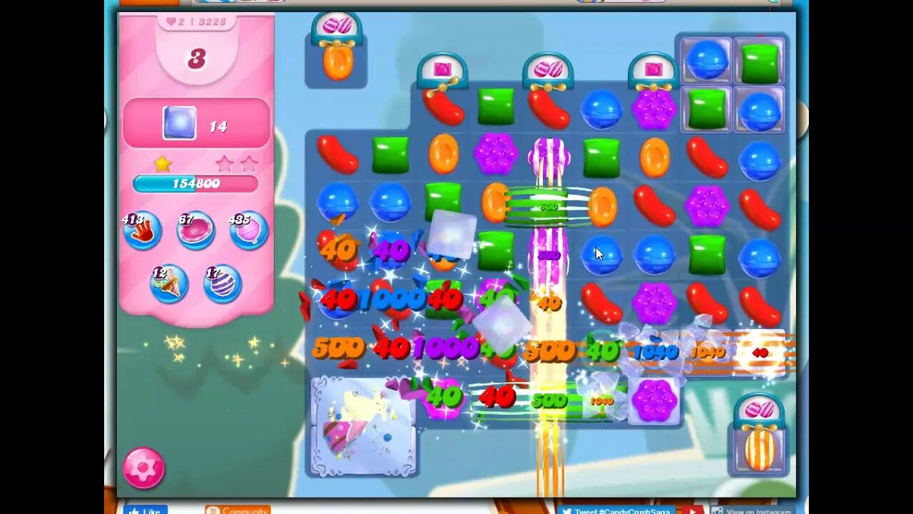 Candy Crush Level 3228 Talkthrough, 10 Moves 0 Boosters
