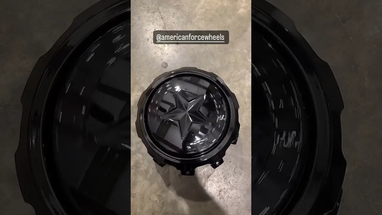 @Americanforcewheelsofficial spinning center caps for a set of 24” Dually wheels