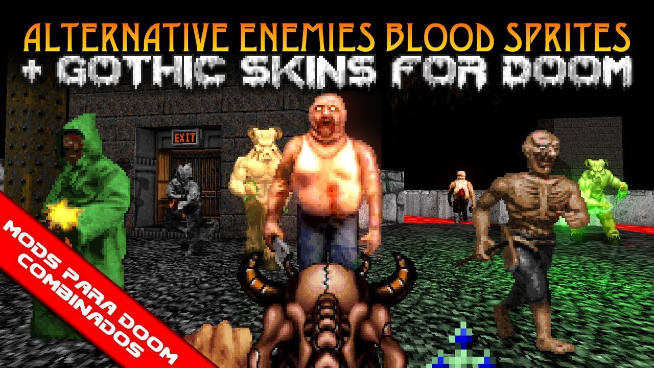 Alternative Enemies Blood Sprites + Gothic Skins for Doom [Mods para Doom Combinados]