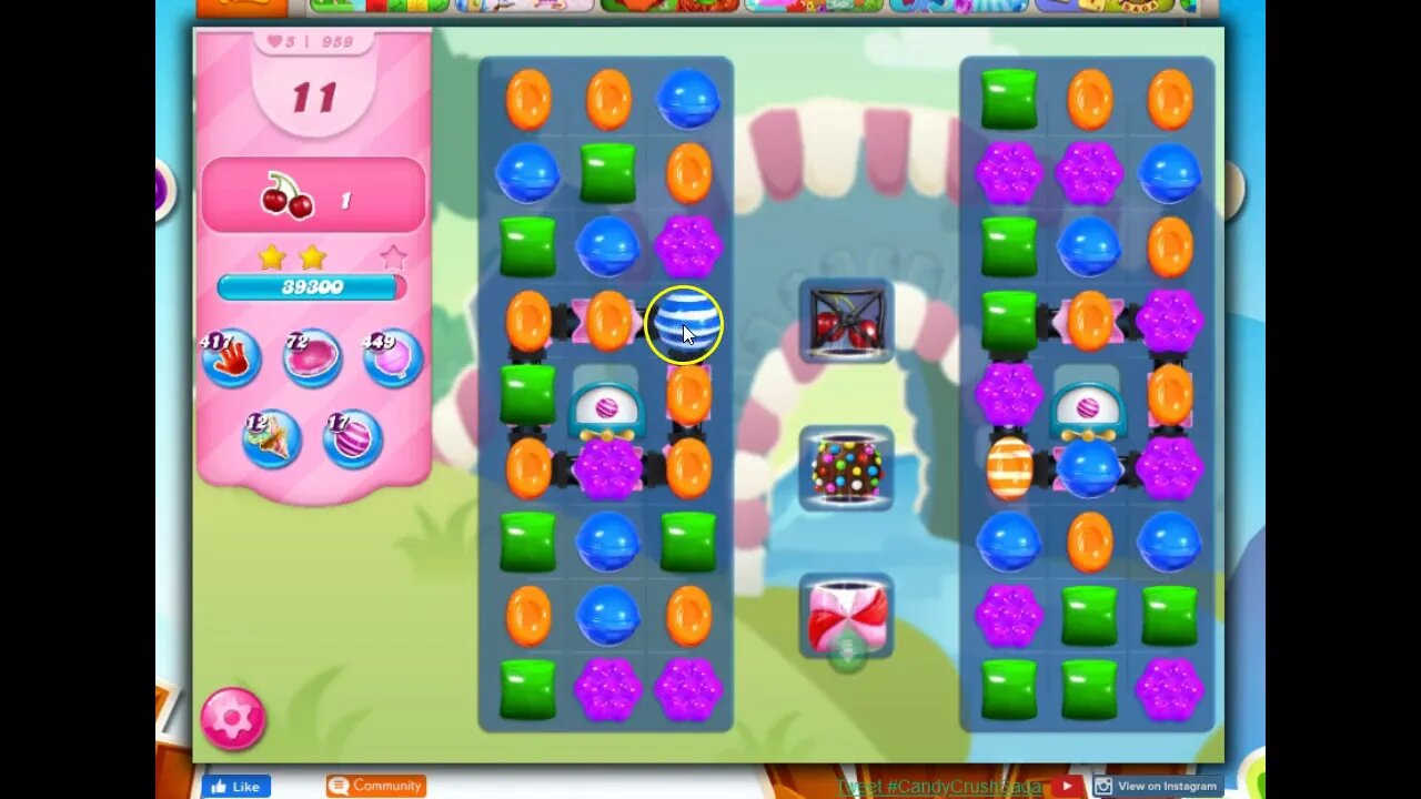 Candy Crush Level 959 Talkthrough, 29 Moves 0 Boosters