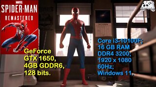 Spider-Man Remastered PC - GTX1650, 4GB GDDR6 128bits - Inicio da gameplay.