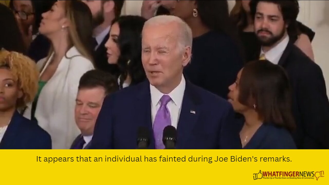 It appears that an individual has fainted during Joe Biden's remarks.