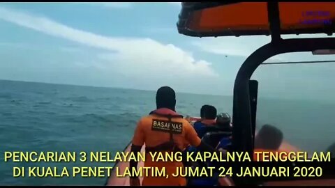 PERAHU TENGGELAM DI KUALA PENET LAMTIM, DUA SELAMAT TIGA ORANG HILANG