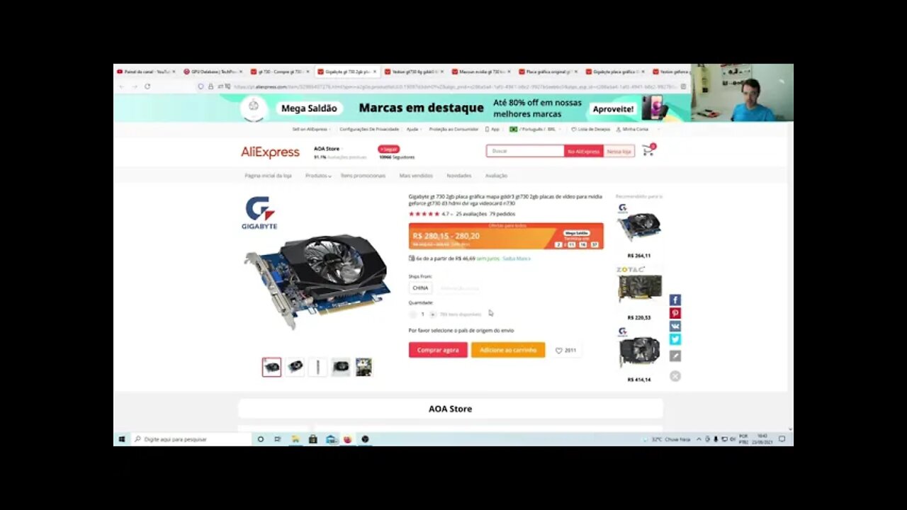 GT730 128bits DDR3, GT730 64 Bits DDR3 e a GT730 64 Bits GDDR5.