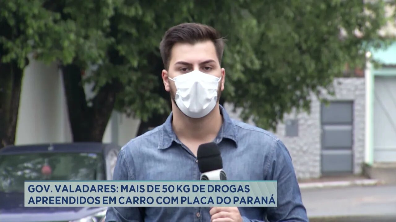 Gov. Valadares: mais de 50 kg de drogas apreendidos em carro com placa do ParanĂ¡