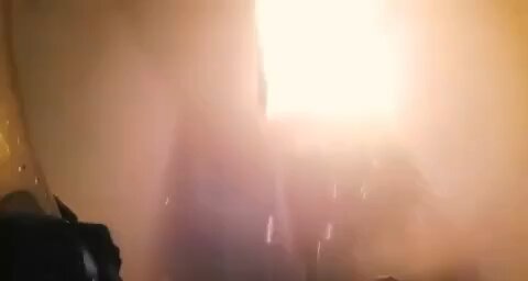 Fire fighter in action