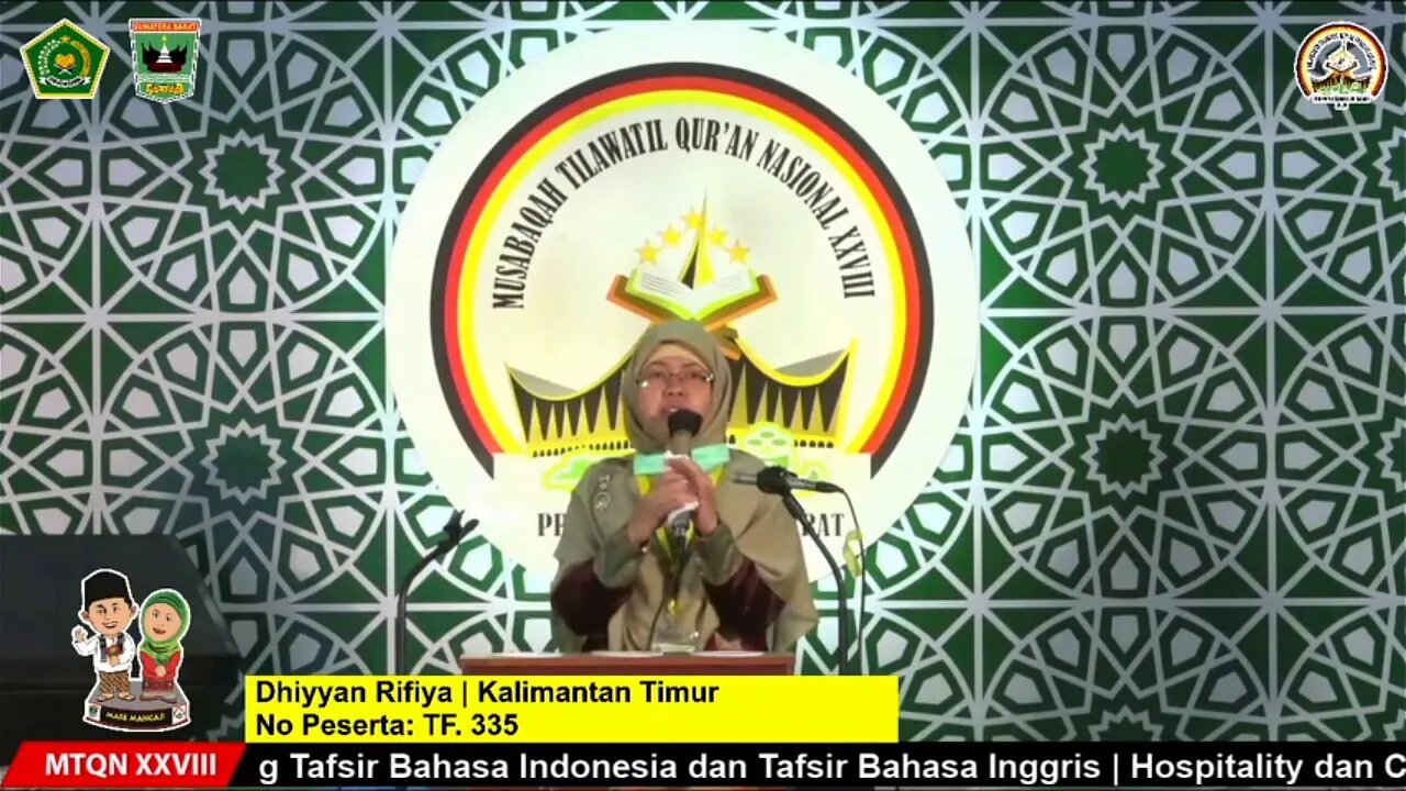 Kaltim juara 3 Tafsir bahasa Inggris MTQ Nasional 2020