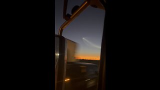 Space x launch. Desert sunset view