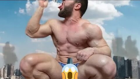 Giant MUSCLE GOD shows his POWER