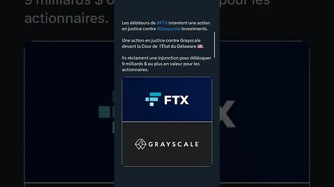 Les débiteurs de #FTX intentent une action en justice contre #Grayscale