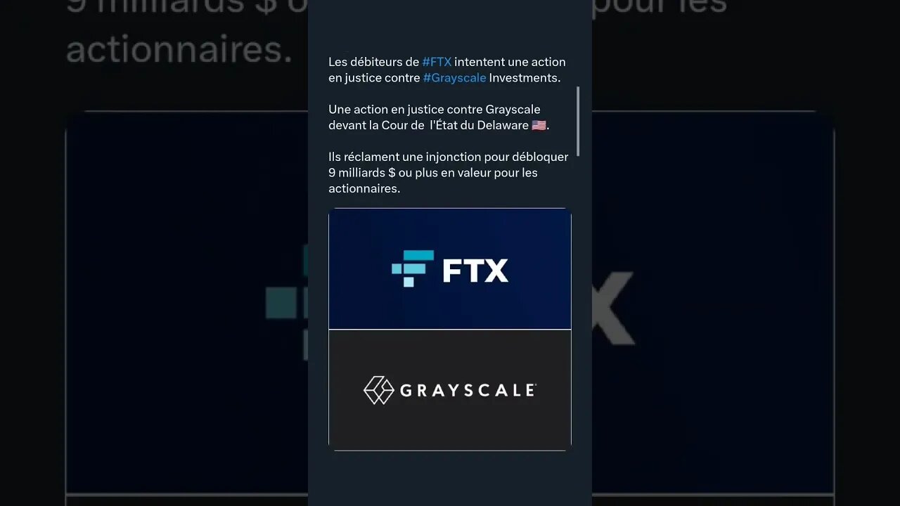 Les débiteurs de #FTX intentent une action en justice contre #Grayscale