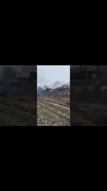 Ukraine War - Russian military convoy carrying troops destroyed