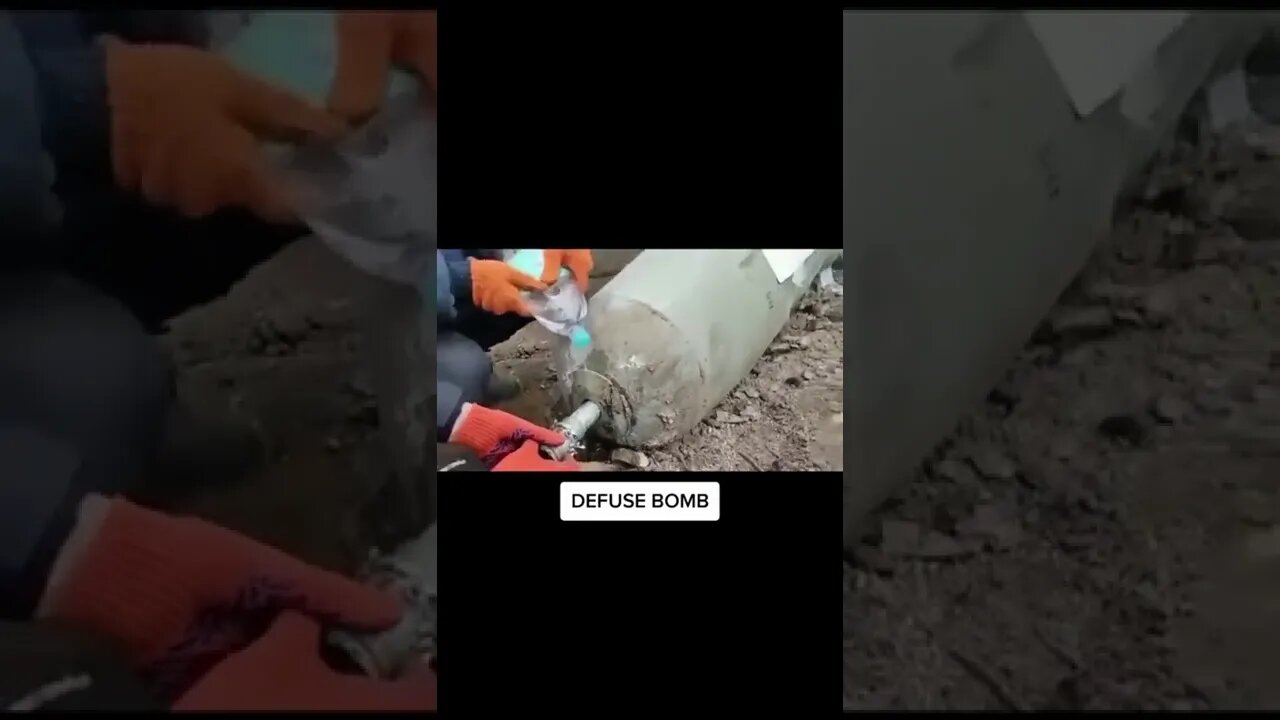 This is incredible footage of a bomb defuser in Ukraine.