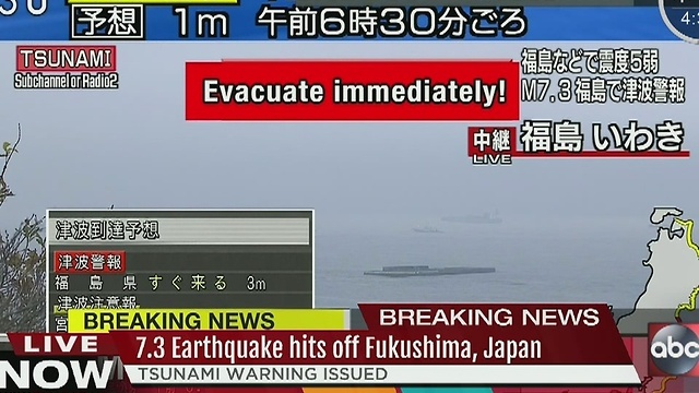 Massive earthquake strikes near Fukushima, Japan