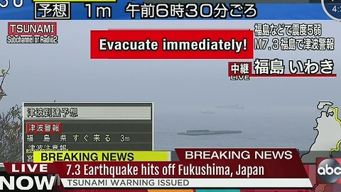 Massive earthquake strikes near Fukushima, Japan