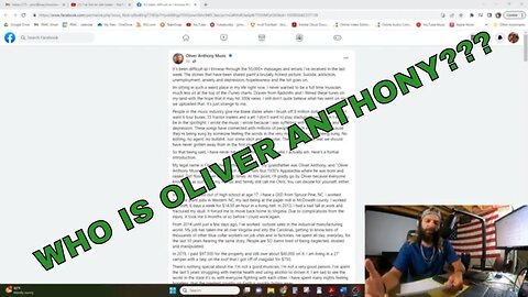 WHO IS OLIVER ANTHONY?