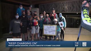 Athlete with cancer completes "10 summit challenge"