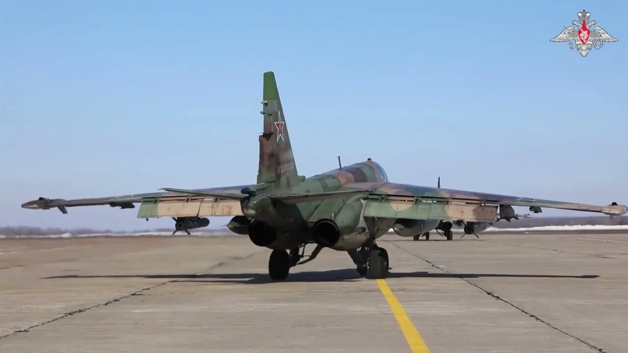 MoD Russia: Russian Aerospace Forces' Su-25 assault fighters within the special military operation.