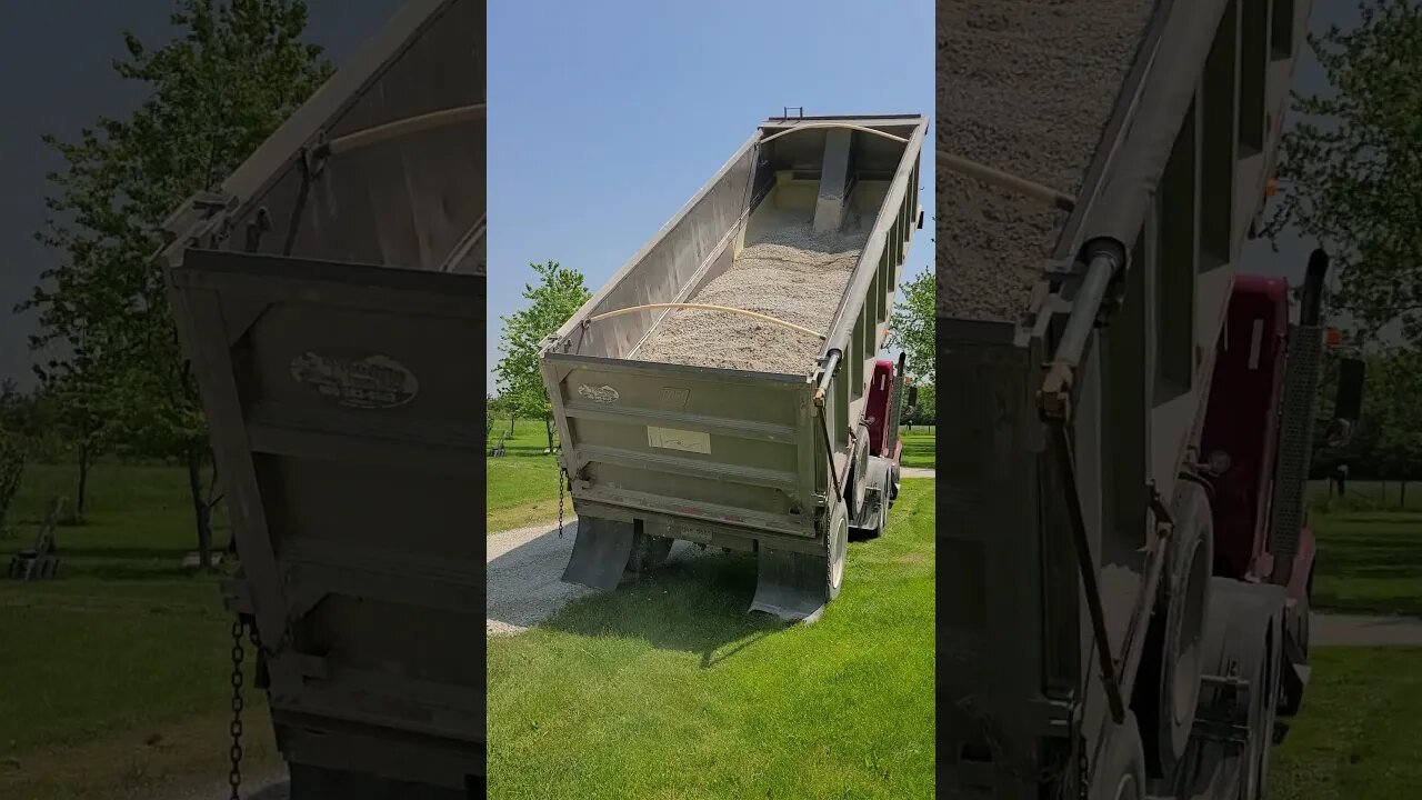 New gravel being poured at the Farm 🌳 🚜