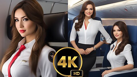 Beautiful Airline Stewardess ｜ 4k AI Lookbook Video