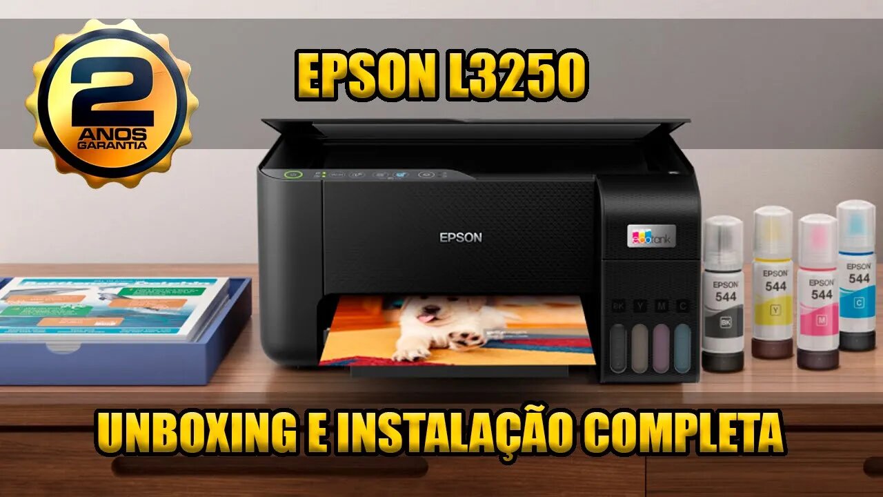 Unboxing Instalação Recarga de tinta e configuração Epson L3250