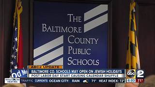 Baltimore Co. Schools could open on major Jewish holidays