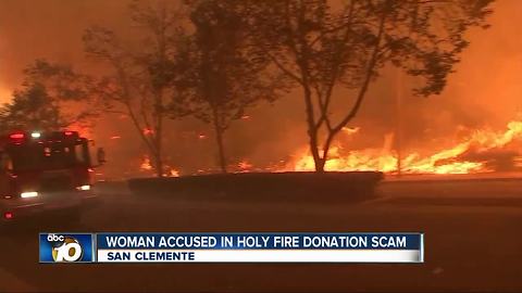 Woman accused in Holy Fire-related scam