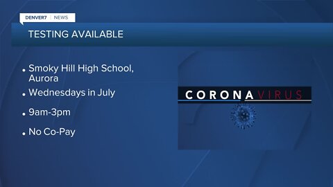 Coronavirus testing in Aurora on Wednesdays in July