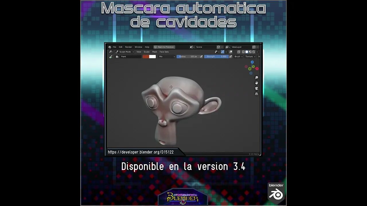 #Blender Mascara automatica de cavidades para #escultura y #pintura