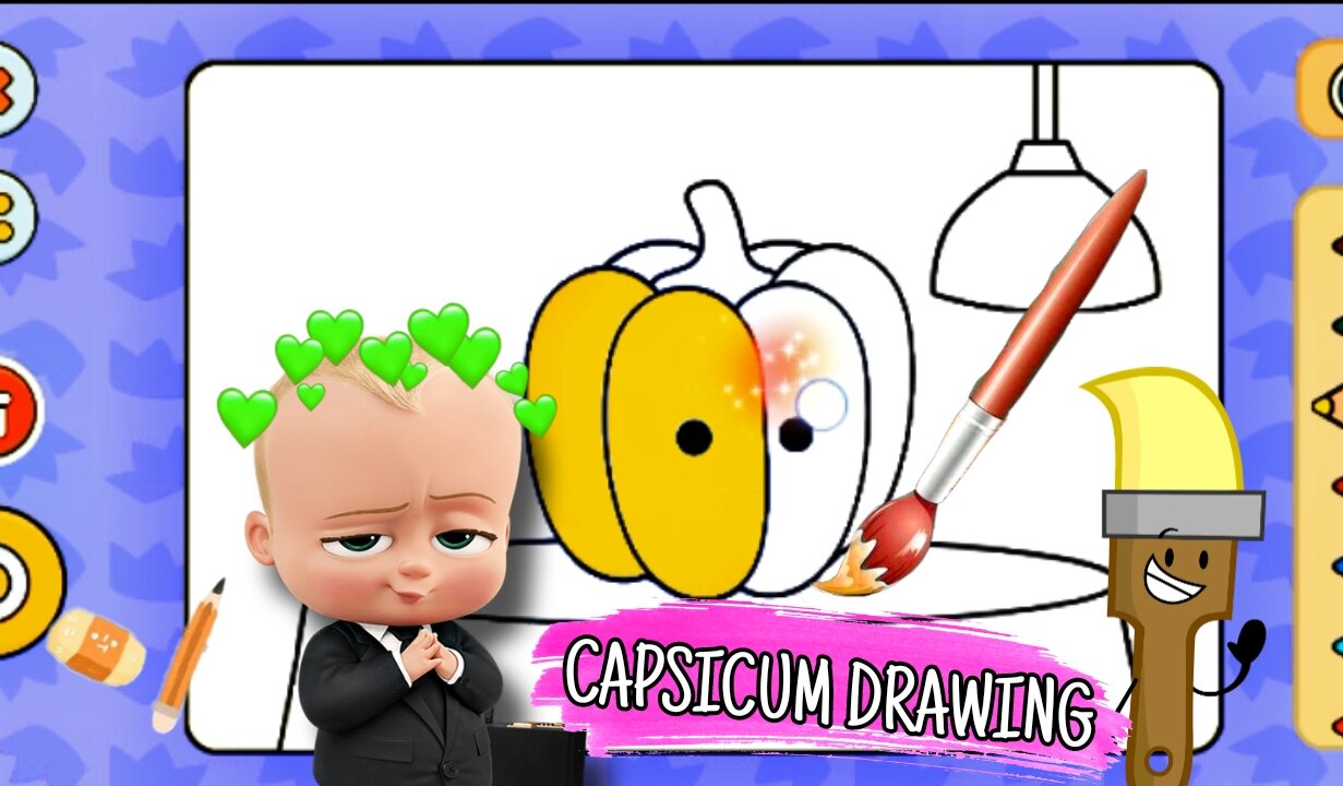 How to draw a capsicum|easy step by step drawings|#drawingboy