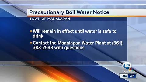 Boil water notice for town of Manalapan