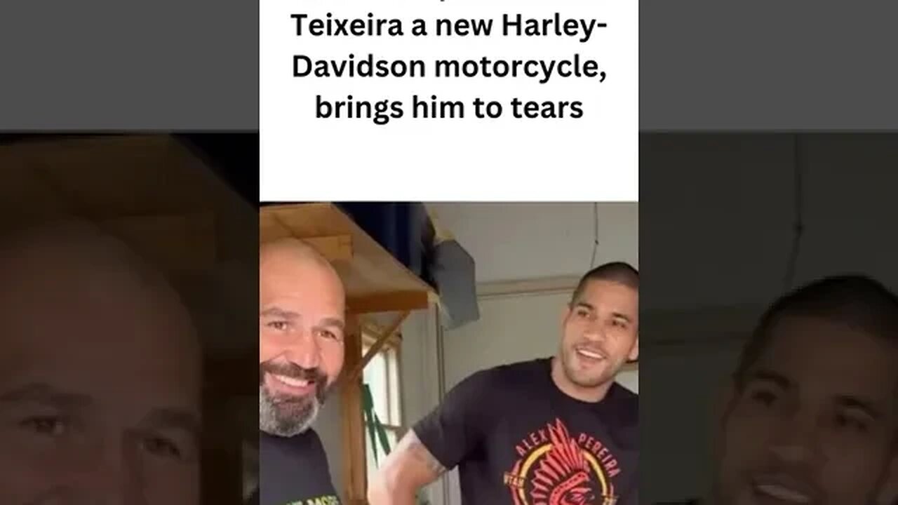 AlexPereira takes ex-UFC champion GloverTeixeira to tears by gifting him a new Harley-Davidson motor