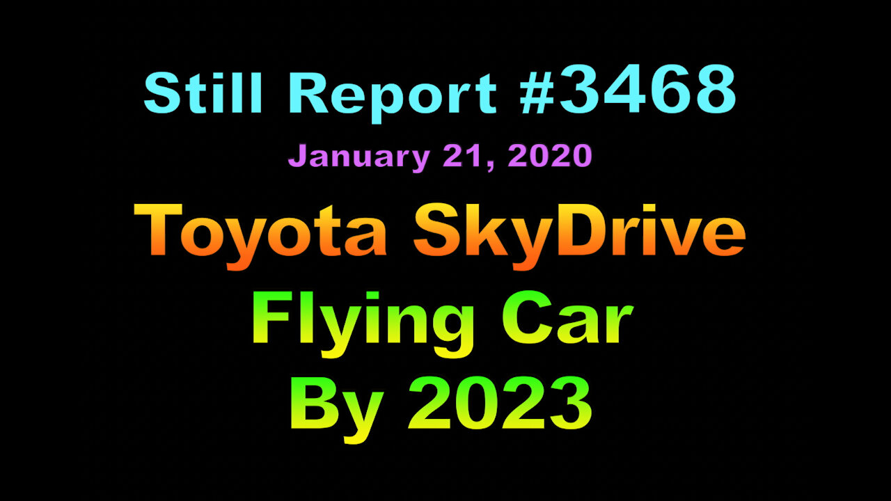 Toyota Skydrive Flying Car by 2023, 3468