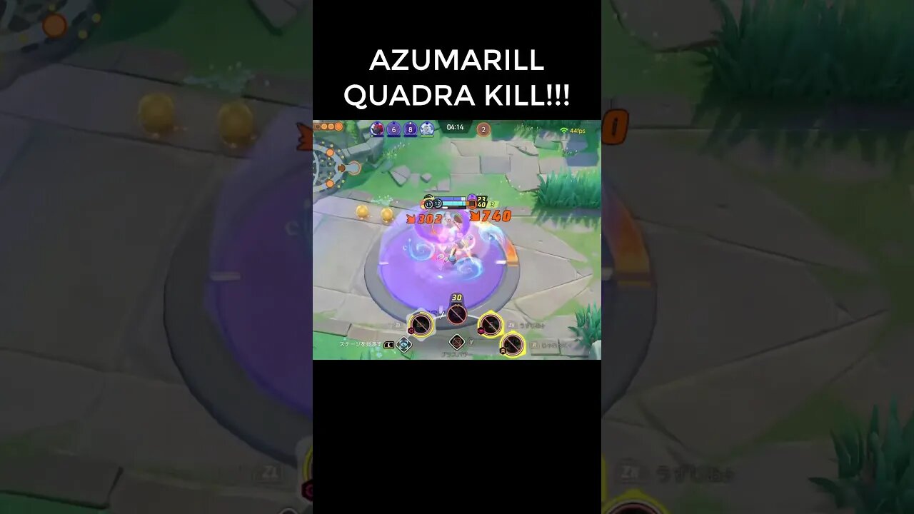 AZUMARILL QUADRA KILL DE NOVO😎😎 POKÉMON UNITE #shorts