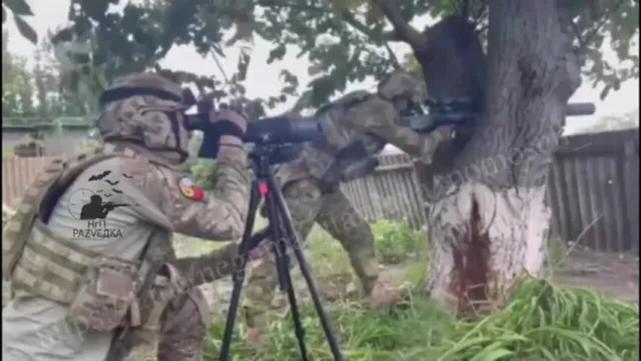 A Russian sniper is working on the Ukrainian infantry in the Donbas