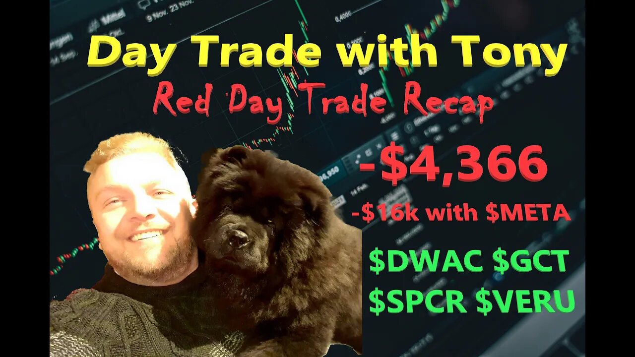 Day Trade With Tony Red Day Trade Recap -$4k Total But -$16k with $META