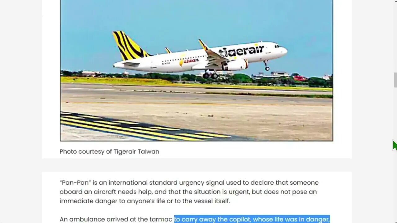 兩名飛行員喪失工作能力：2023 年 8 月 9 日 - 美國聯合航空 UAL1309 飛行員心髒病發作，在飛行中失去知覺！ 2023年8月7日 虎航IT237 日本飛往台灣 副駕駛昏倒