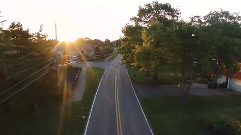 Drone flying towards the Sun