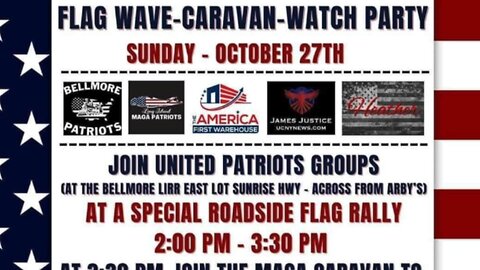 Patriot convoy to the America First Warehouse watch party #UCNYNEWS