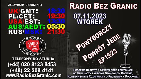 07.11.2023 - 18:30 - „Powyborczy Powrót Jedi!” - EP15/23