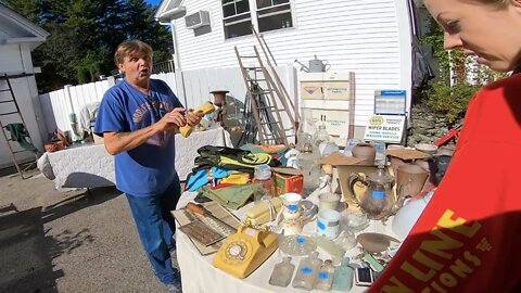 GARAGE SALE ANTIQUE FINDS- This Guy Was a Character!