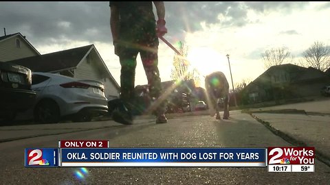 Oklahoma soldier reunited with dog lost for years