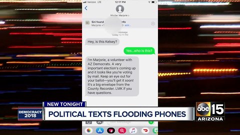 Political text messages flooding Arizona phones ahead of Election Day