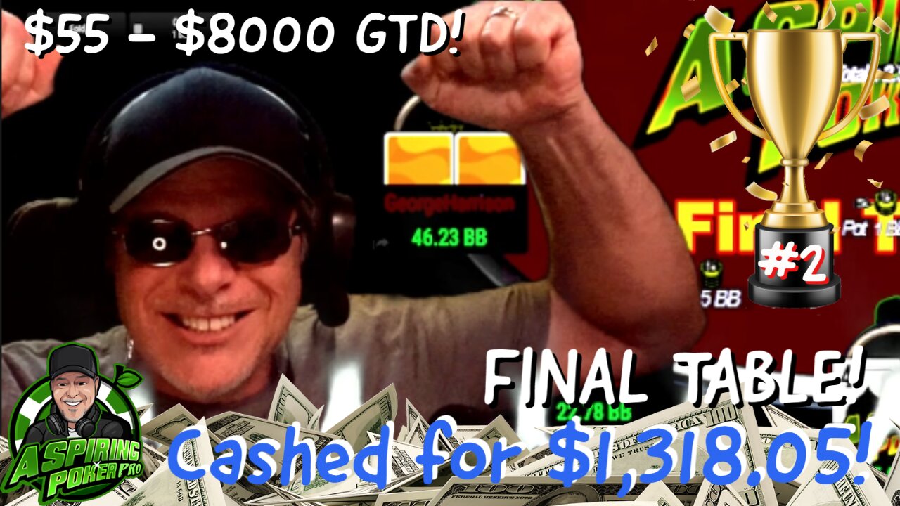 FINAL TABLE $55 $8,000 GTD - 2ND PLACE - HEADS UP: Twitch final table poker highlights